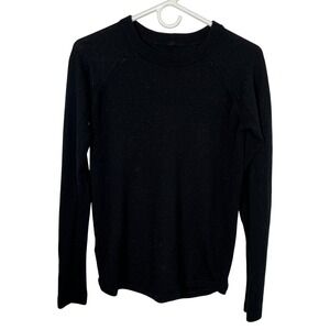 Lululemon Black Merino Wool Sweater Long Sleeve Crew Neck Knit Top XS